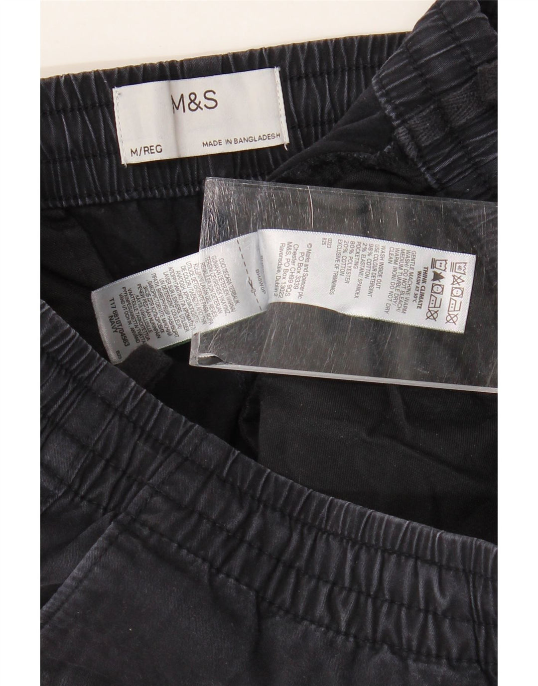 Pantaloni chino drepți pentru bărbați Marks & Spencer Mediu L32 L28 Bleumarin