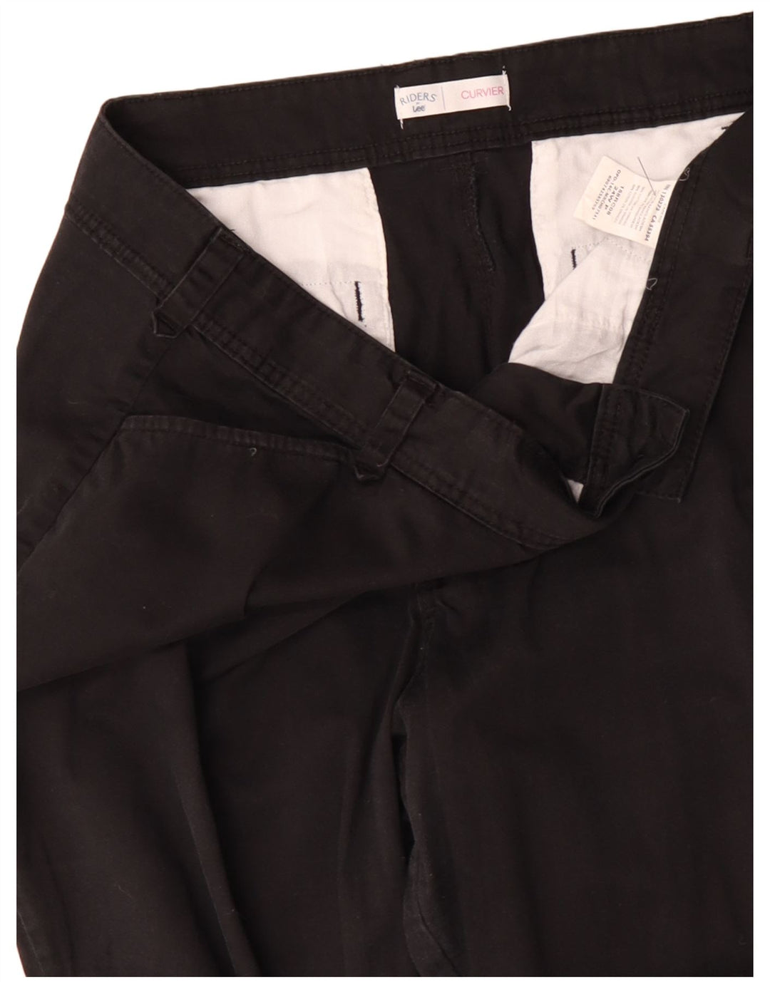 Pantaloni casual drepti pentru femei Lee US 24 4XL W48 L30 Bumbac negru