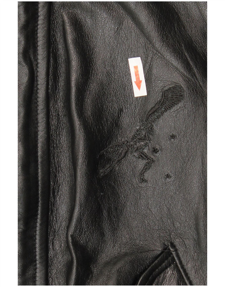 Jachetă de piele pentru bărbați VINTAGE UK 36 Piele neagră mică