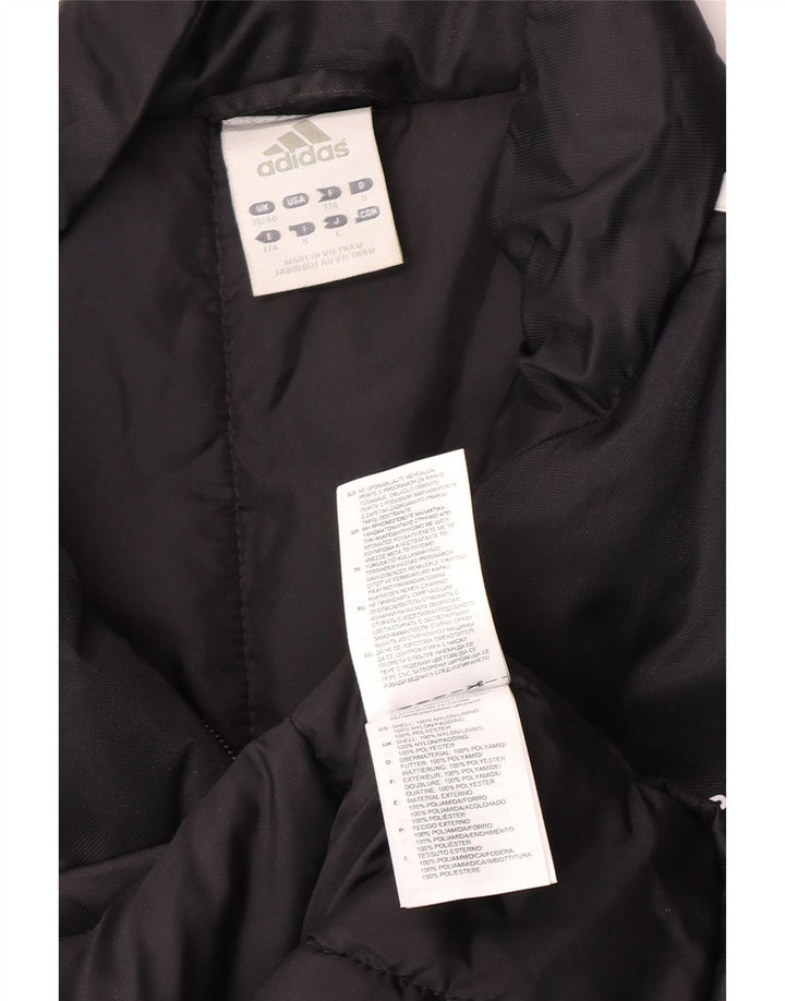 Palton căptușit cu grafică Adidas pentru bărbați Marea Britanie 38/40, nailon mediu negru