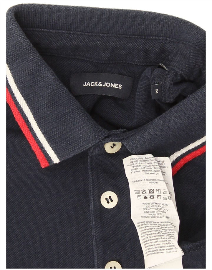 Tricou polo Jack & Jones pentru bărbați, bumbac, albastru bleumarin mediu