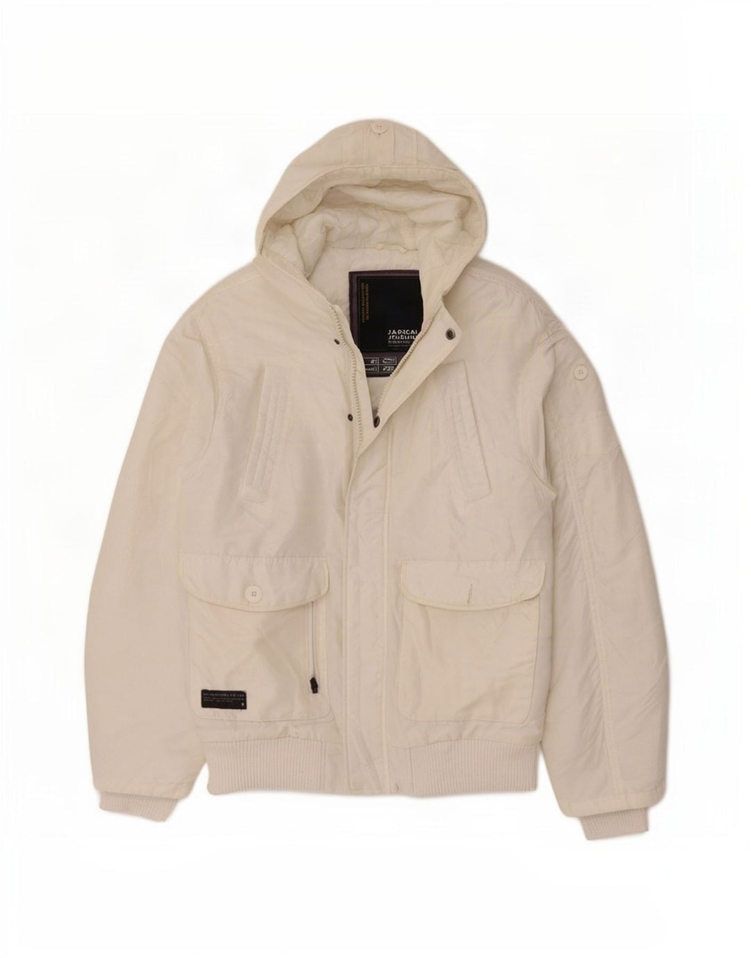 Jack & Jones jachetă bomber cu glugă pentru bărbați UK 38 Poliester alb mediu