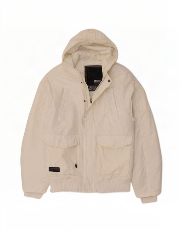 Jack & Jones jachetă bomber cu glugă pentru bărbați UK 38 Poliester alb mediu
