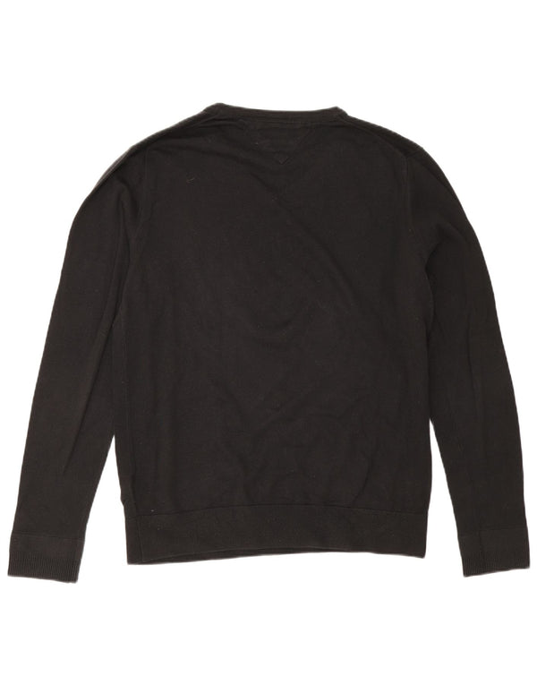 Pulover pentru bărbați Tommy Hilfiger cu decolteu în V, mare, negru, bumbac