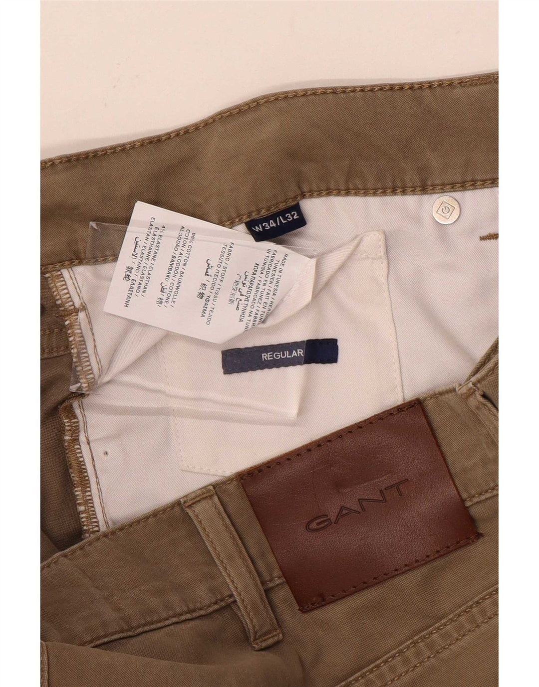 Gant Pantaloni obișnuiți pentru bărbați, L34 L32, bumbac bej