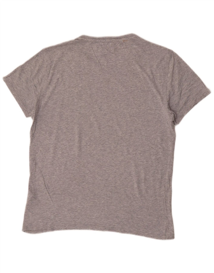 Tricou Tommy Hilfiger pentru bărbați, cu croiala normală, top mic, gri bumbac