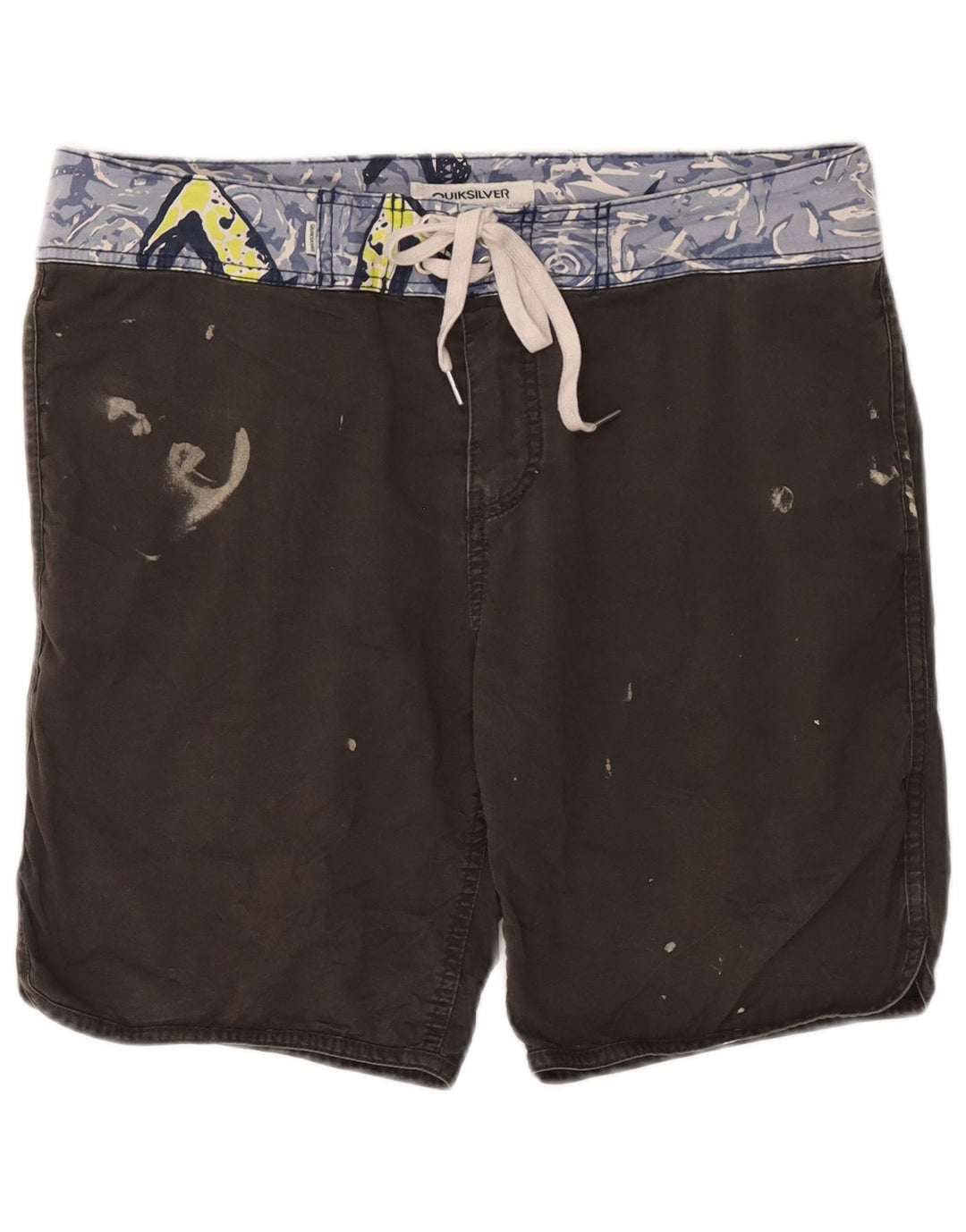 Pantaloni scurți de înot grafic Quiksilver pentru bărbați, bumbac gri mediu