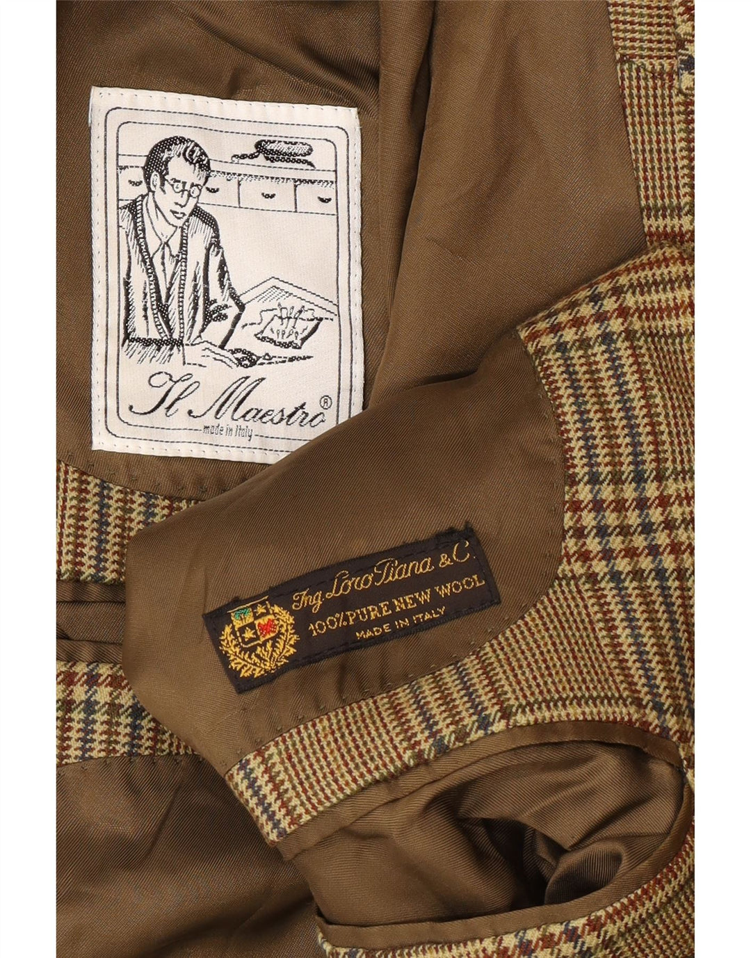 Blazer vintage pentru bărbați cu 2 nasturi, UK 40, mare, bej, picior de gală