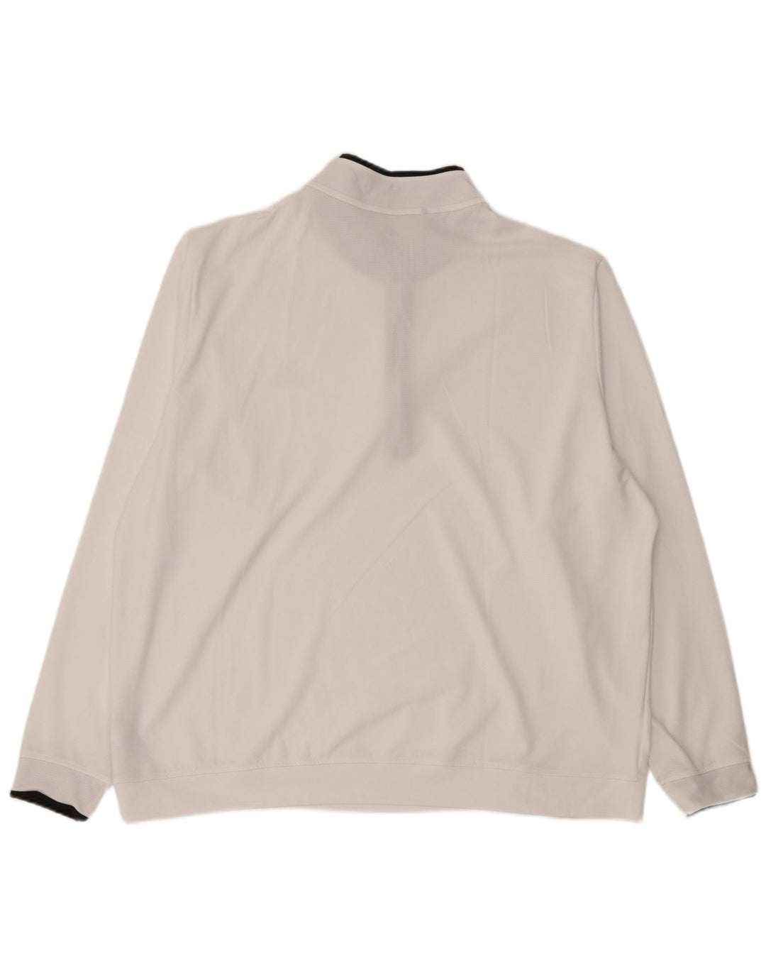 Pulover pentru bărbați ADIDAS, cu fermoar și gât, poliester alb 2XL