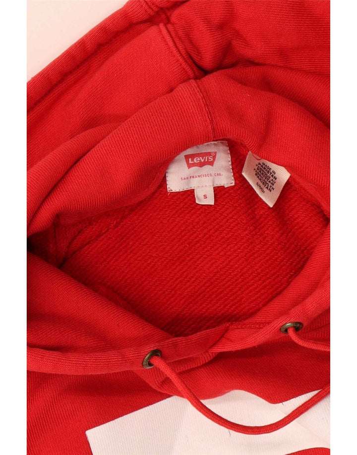 Pulover cu capota cu grafic Levi's pentru bărbați, bumbac roșu mic