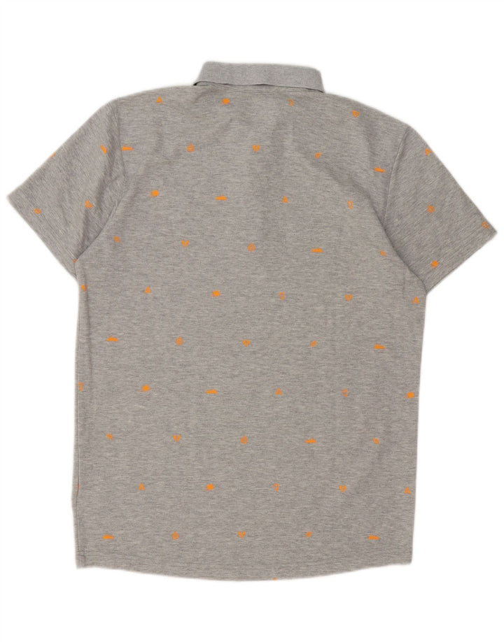 Tricou polo Adidas pentru bărbați cu model abstract UK 40/42 bumbac gri mediu