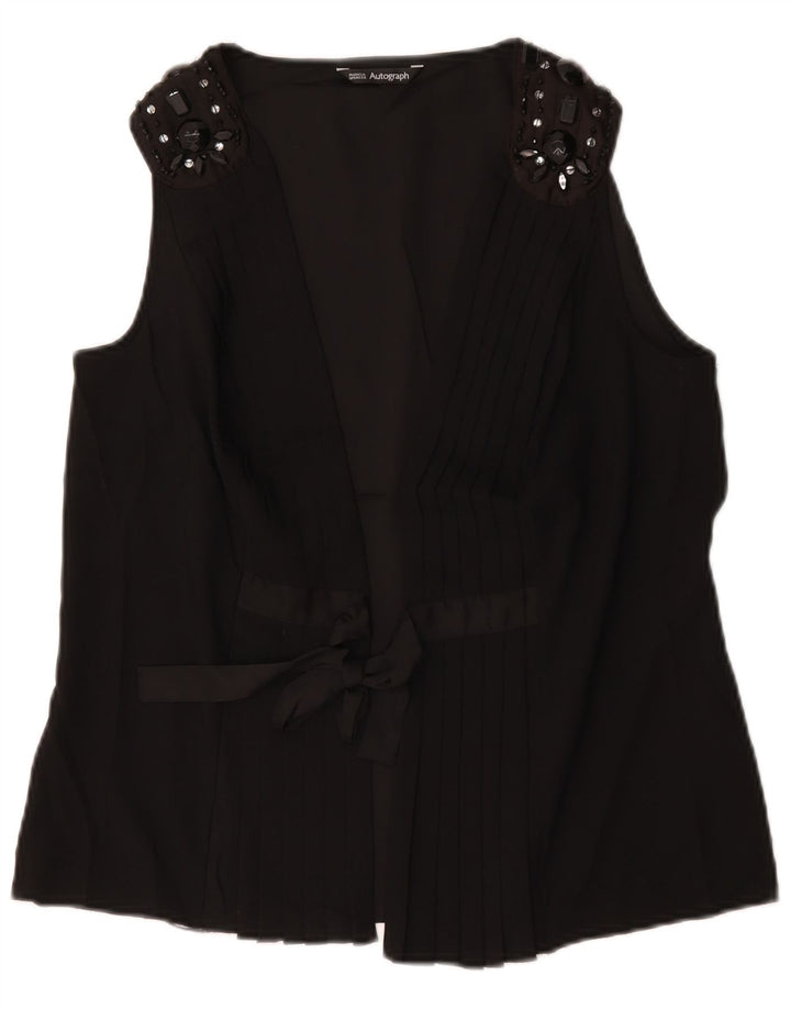 Bluză fără mâneci cu autograf pentru femei Marks & Spencer UK 12 Medium Black