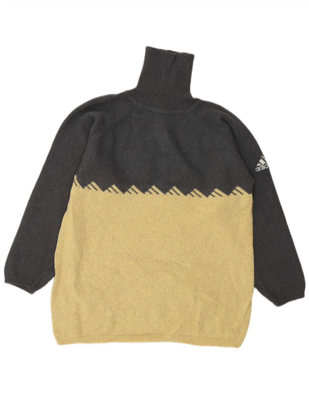 Pulover pentru bărbați Adidas cu gât rulat, lână color bloc, gri mic