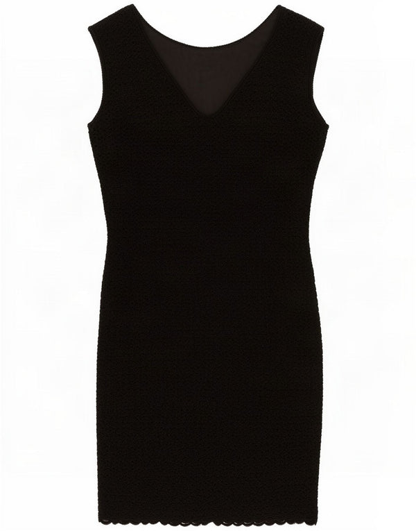 Vintage pentru femei fără mâneci rochie teacă UK 12 Medium Black