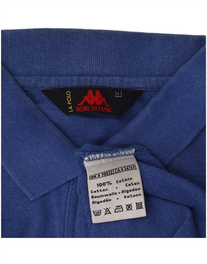 KAPPA Mens Polo Shirt Large Blue Cotton