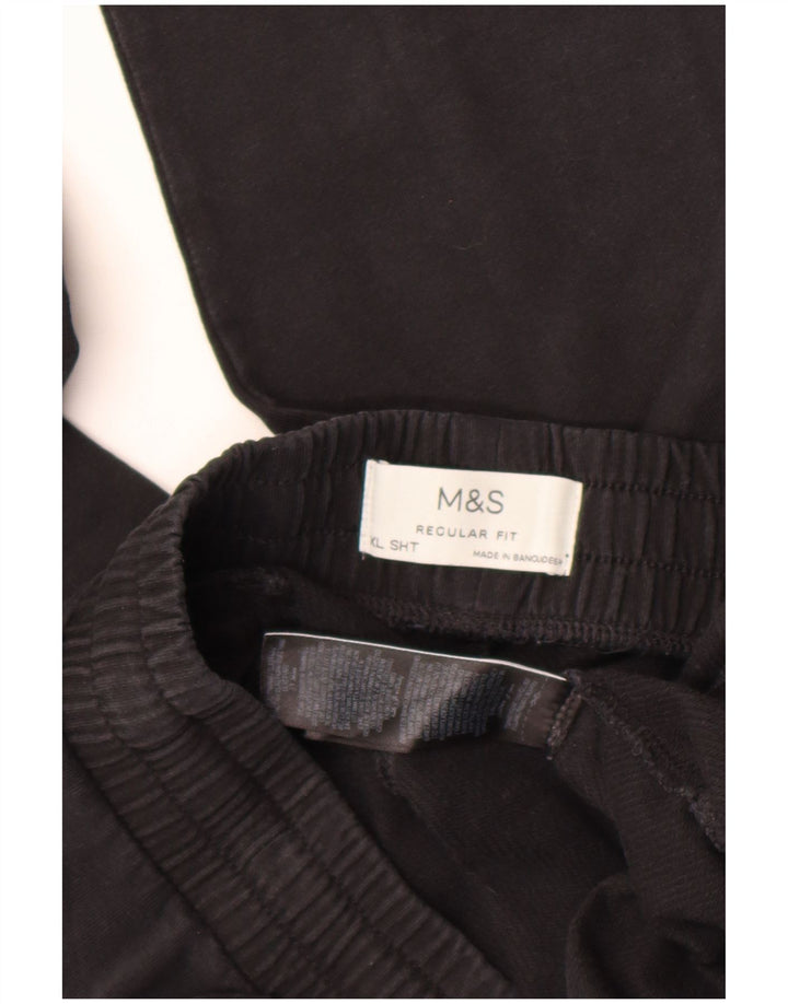Pantaloni de trening pentru bărbați Marks & Spencer, cu formă regulată, XL, bumbac negru