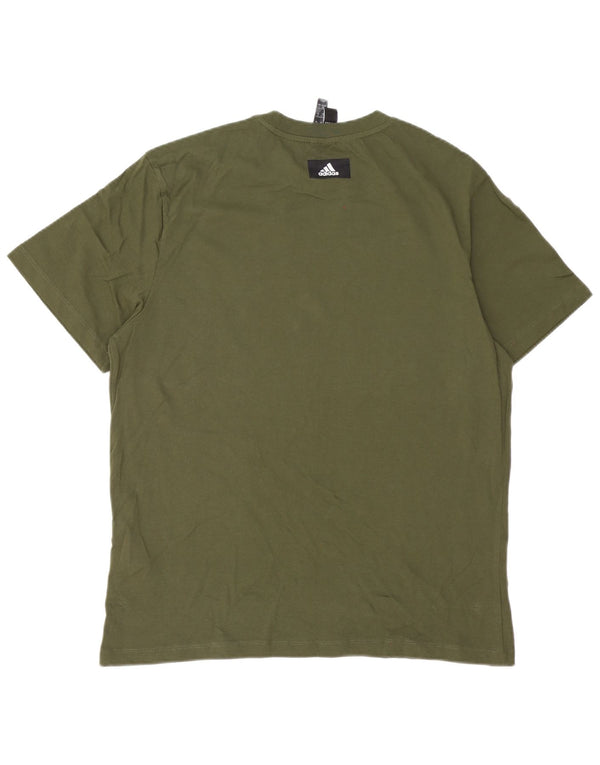 Tricou grafic pentru bărbați Adidas Top XL Kaki Bumbac