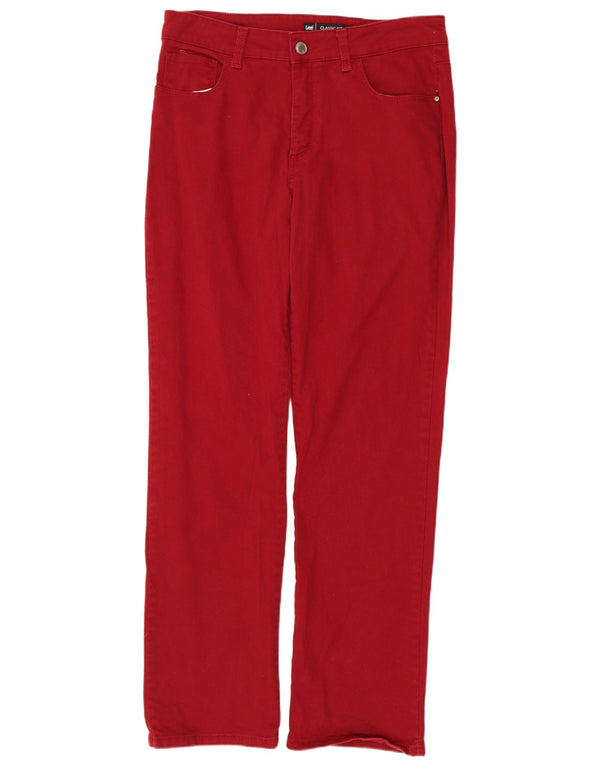 Blugi drepti pentru femei Lee Classic Fit US 12 Large W32 L30 Bumbac roșu