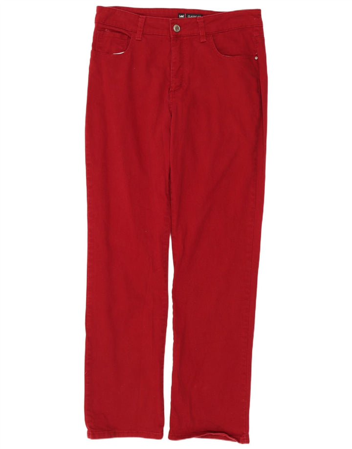 Blugi drepti pentru femei Lee Classic Fit US 12 Large W32 L30 Bumbac roșu