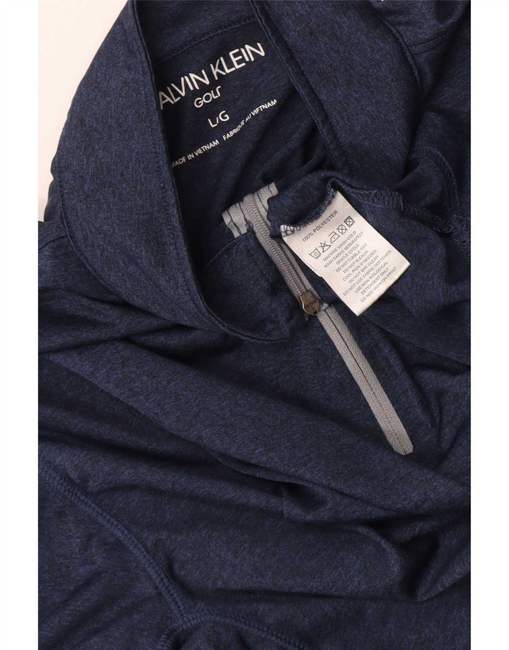 Top de trening Calvin Klein pentru bărbați, cu fermoar, cu gât, mare, bleumarin