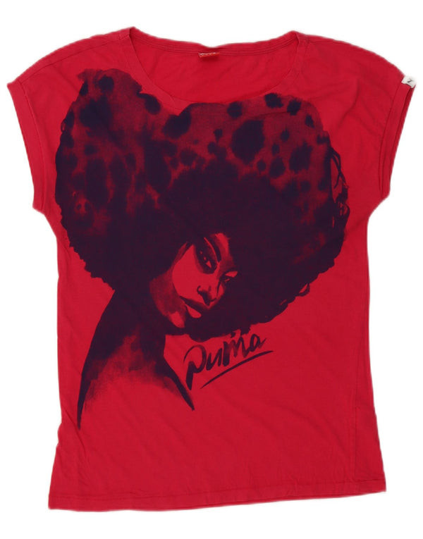 Tricou cu grafic Puma pentru femei Top UK 10 Small Pink Bumbac