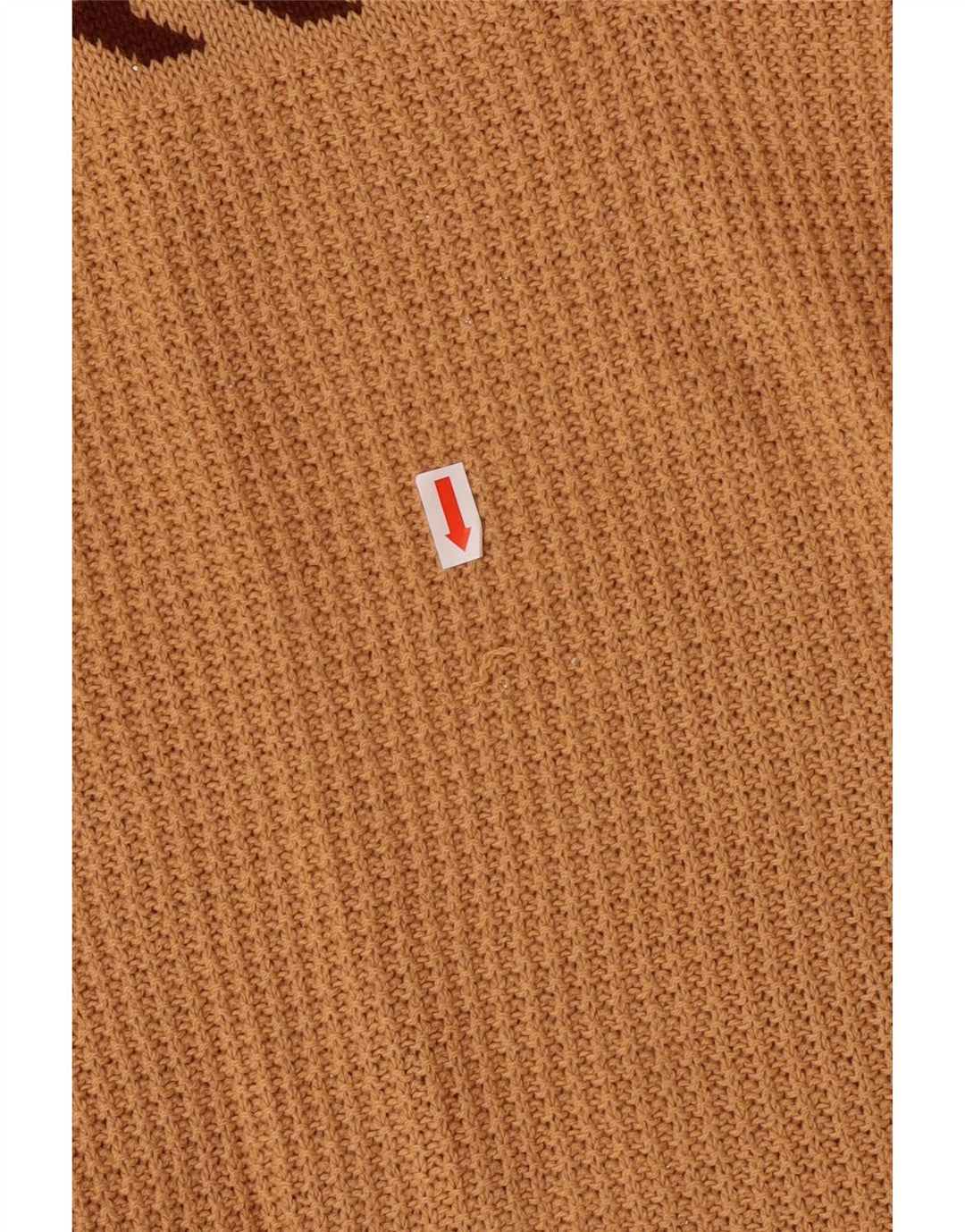 VINTAGE Pulover cu decolteu în V pentru femei UK 10 Small Brown Geometric