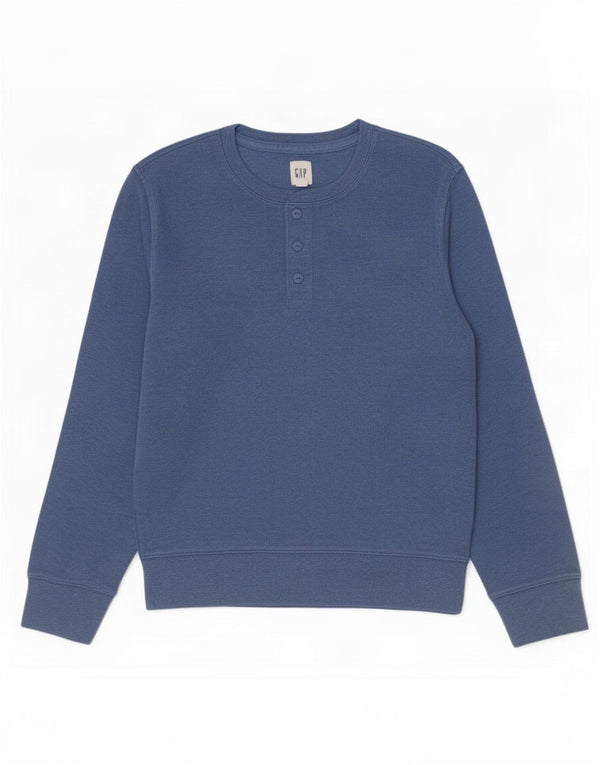 Gap Mens Top Long Sleeve Medium Blue Cotton