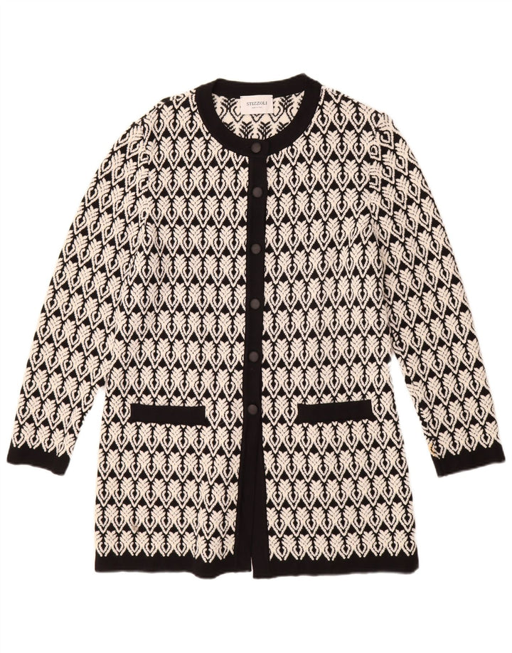 STIZZOLI Pulover cardigan cu paragate pentru femei IT 46 Large White Geometric