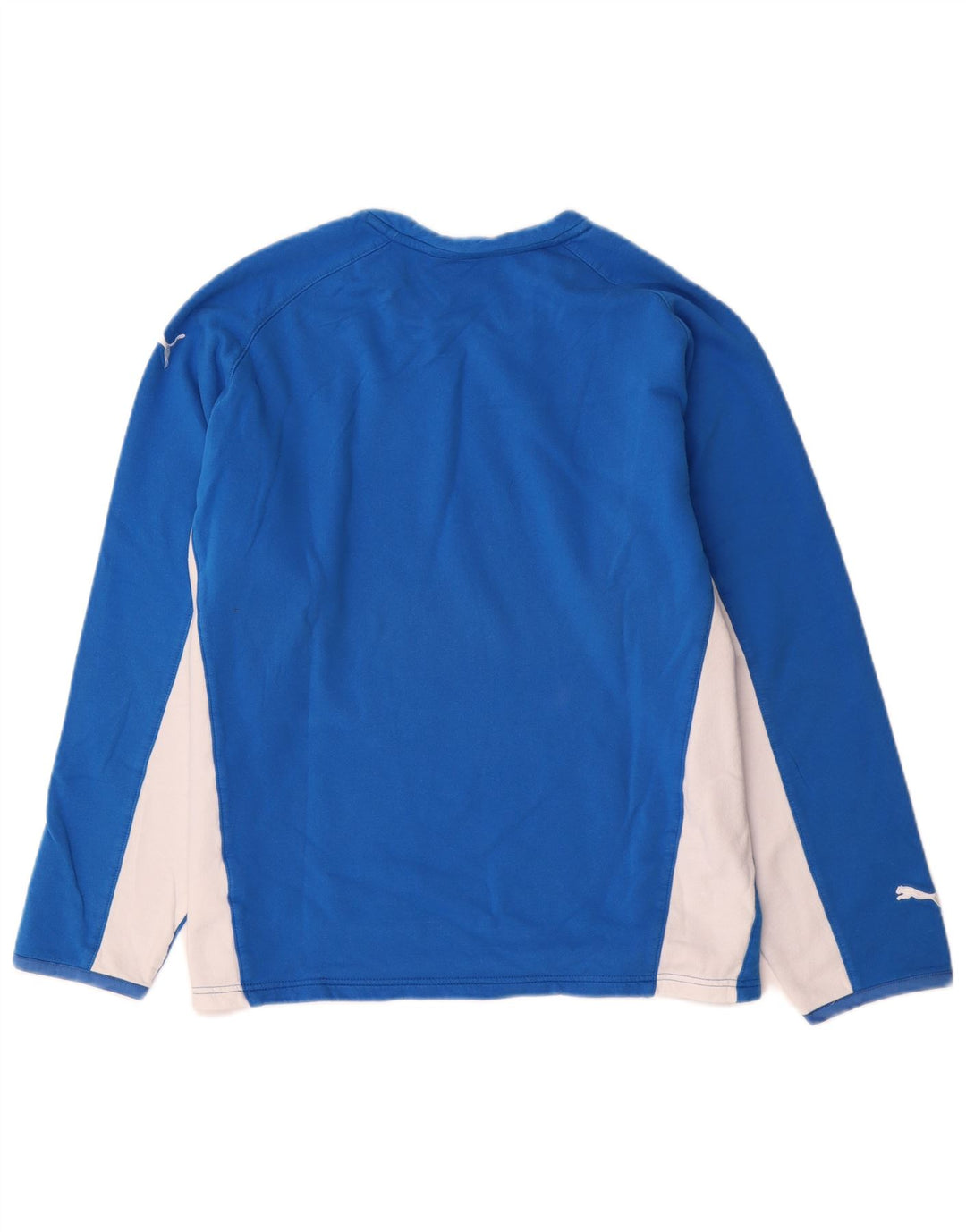 Top pentru femei Puma cu mânecă lungă UK 14 Medium Blue Colorblock Bumbac