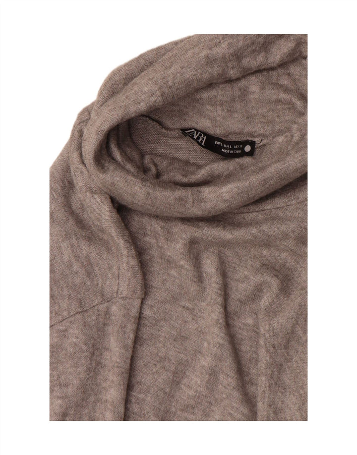 Pulover pentru femei cu gât rulat Zara UK 16 mare gri
