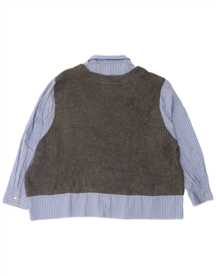 Cămașă vestă supradimensionată pentru femei ZARA UK 6 XS cu dungi albastre