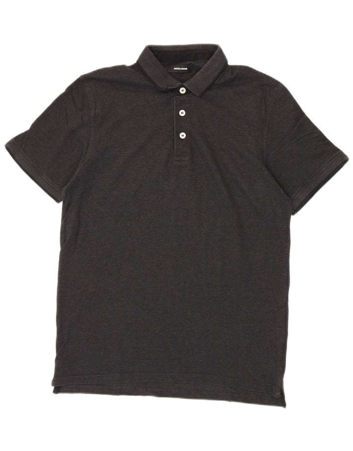 JACK & JONES Mens Polo Shirt XL Grey Cotton
