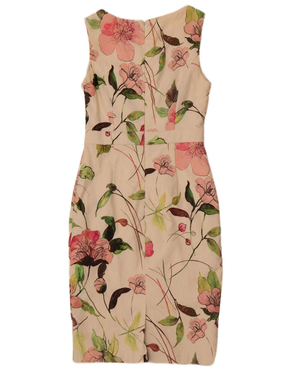 Phase Eight Rochie fără mâneci pentru femei UK 12 Bumbac Floral Alb Mediu