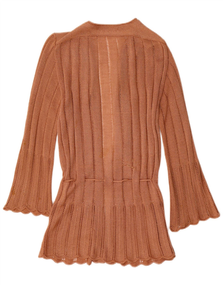 Pulover Vintage pentru femei Wrap Cardigan IT 44 Maro Mediu Acrilic