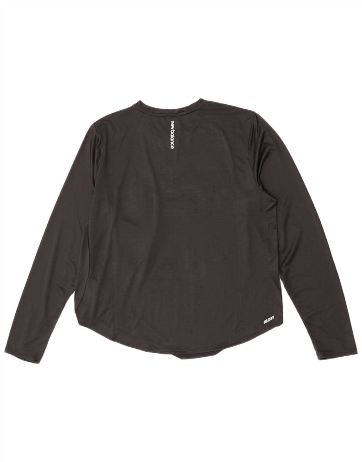 Top pentru femei New Balance cu mânecă lungă UK 16, mare, negru, poliester