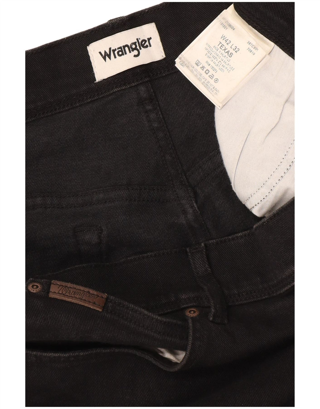 Blugi drepte pentru bărbați Wrangler Texas W42 L32 bumbac negru