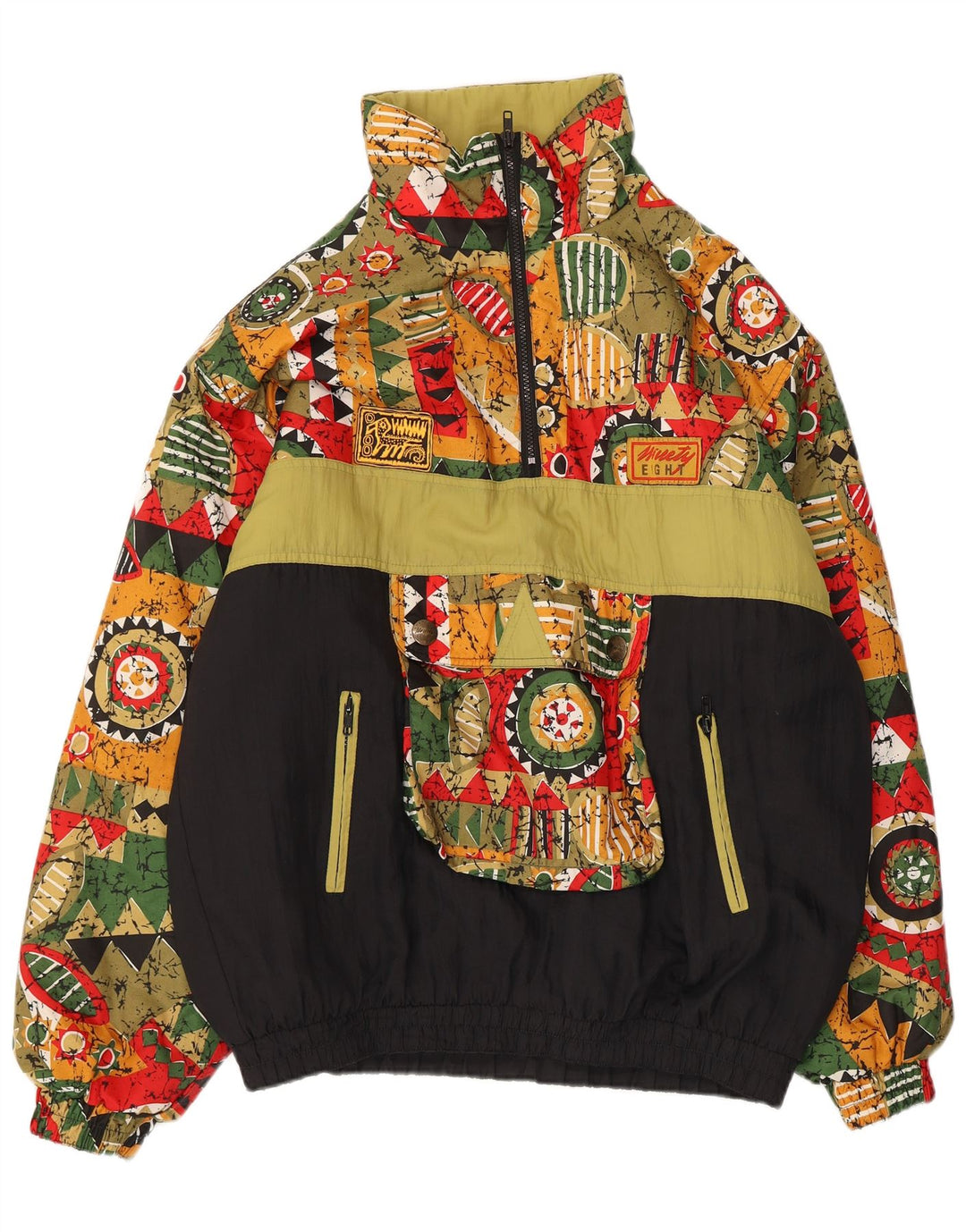 Jachetă Anorak pentru femei Ninety Eight, cu glugă, UK 18 XL, multicoloră, geometrică
