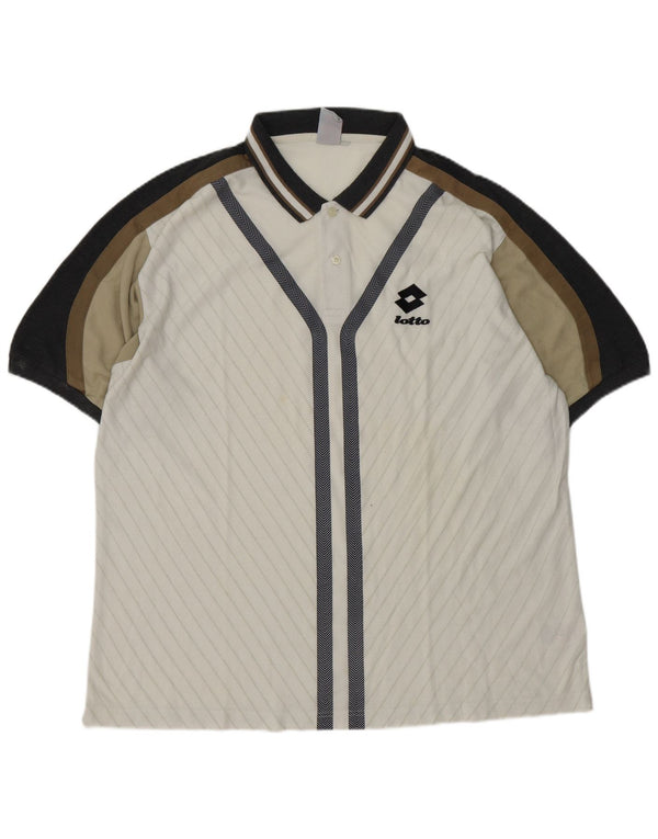LOTTO Tricou Polo Rugby pentru bărbați Marea Britanie 44/46 2XL Alb Poliester Bloc de culoare