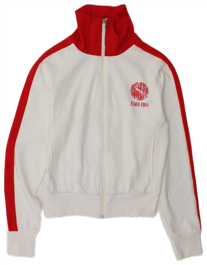Jachetă de top pentru trening Puma pentru femei UK 10 Small White Colorblock