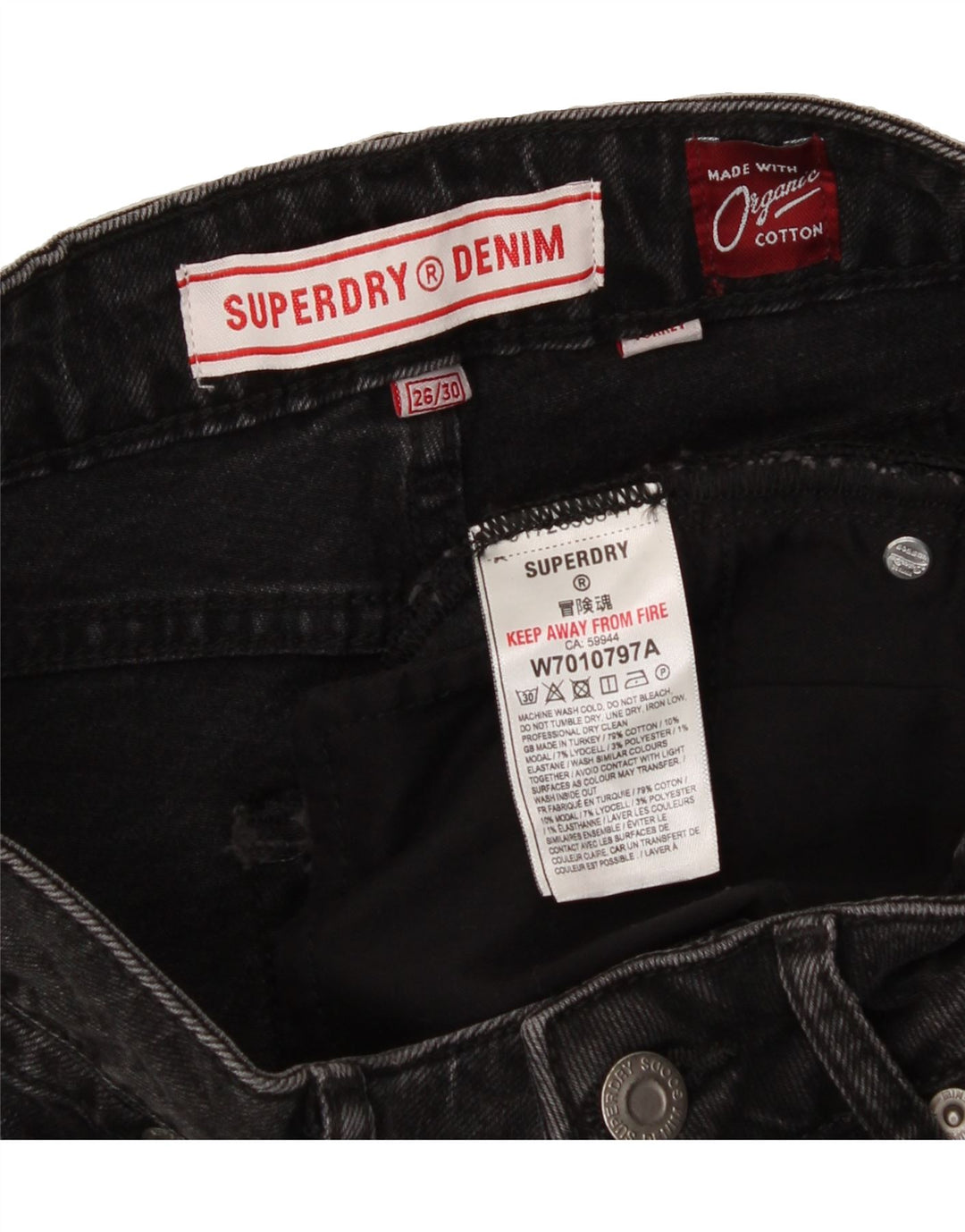 SUPERDRY Womens Flared Jeans W26 L30 Grey Cotton Vintage Superdry and Second-Hand Superdry from Messina Hembry 