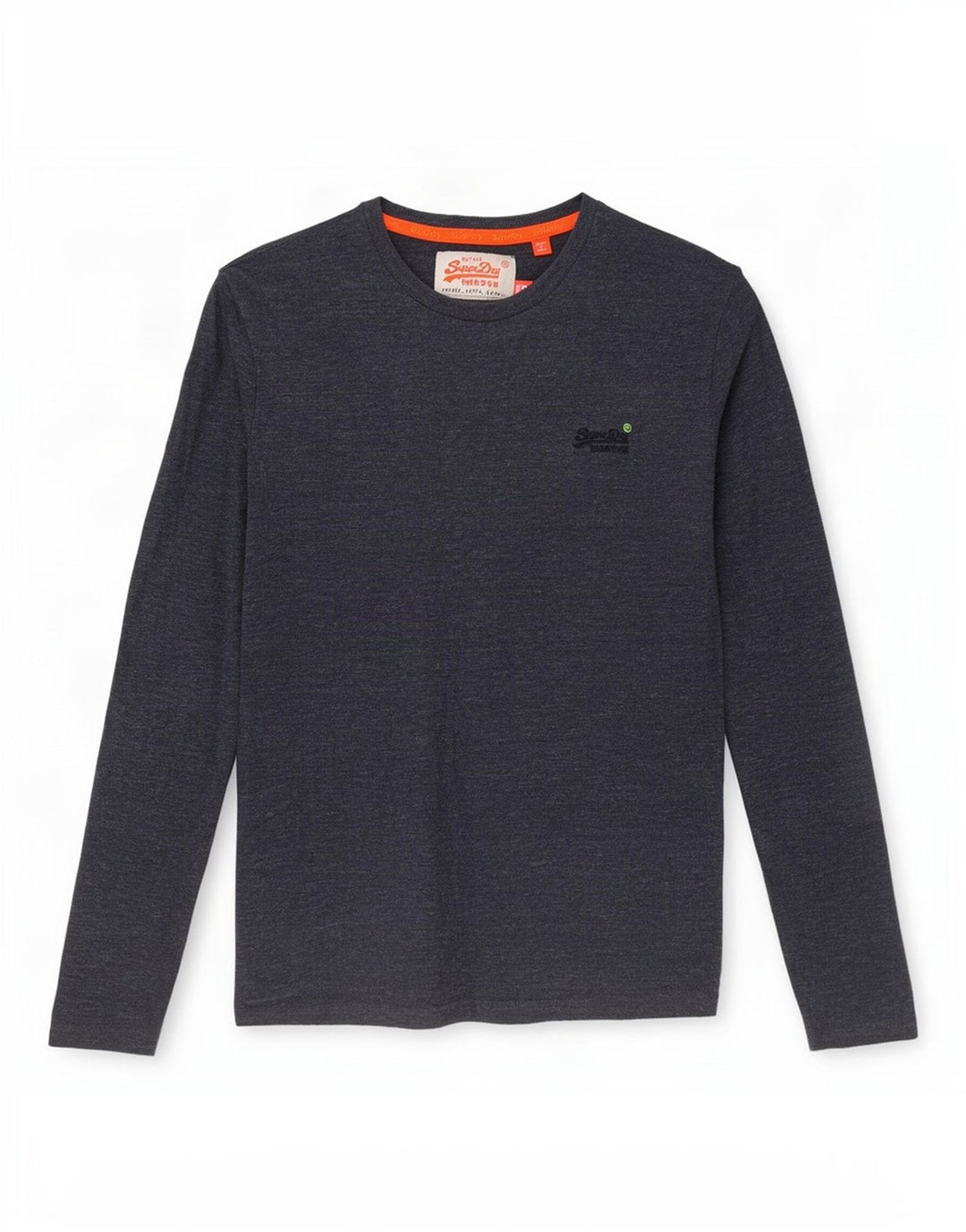 Top pentru bărbați Superdry cu mânecă lungă, mic, albastru marine, bumbac cu pete