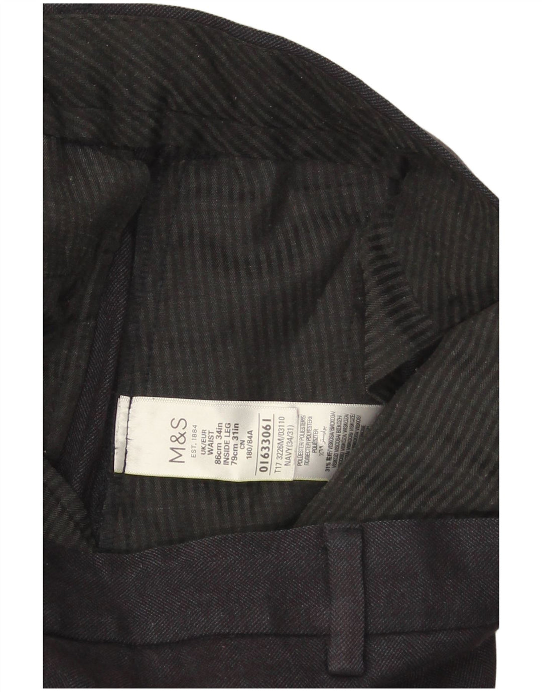 Pantaloni casual pentru bărbați Marks & Spencer, cu o formă regulată, L34 L31, bleumarin