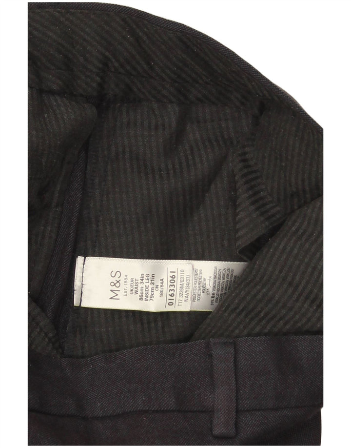 Pantaloni casual pentru bărbați Marks & Spencer, cu o formă regulată, L34 L31, bleumarin