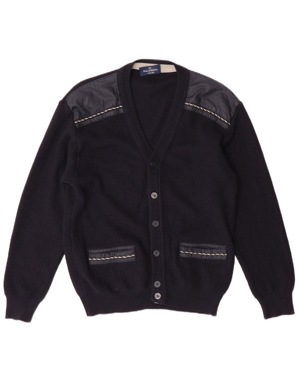 Pulover cardigan Malagrida pentru femei UK 14 Mediu Lână bleumarin