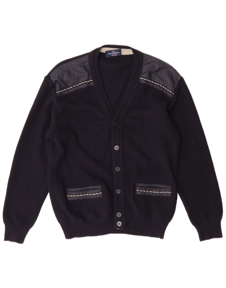 Pulover cardigan Malagrida pentru femei UK 14 Mediu Lână bleumarin