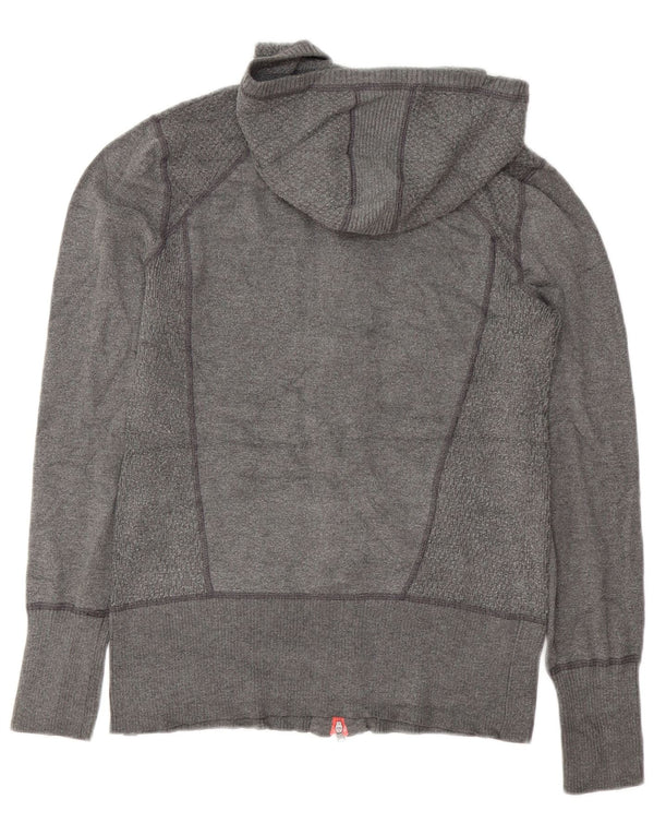 Pulover cardigan supradimensionat pentru femei cu glugă Eddie Bauer UK 10 mic gri
