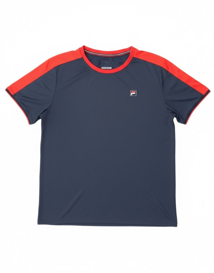 Tricou Bărbați Fila Top 2XL Bleumarin Poliester Colorblock