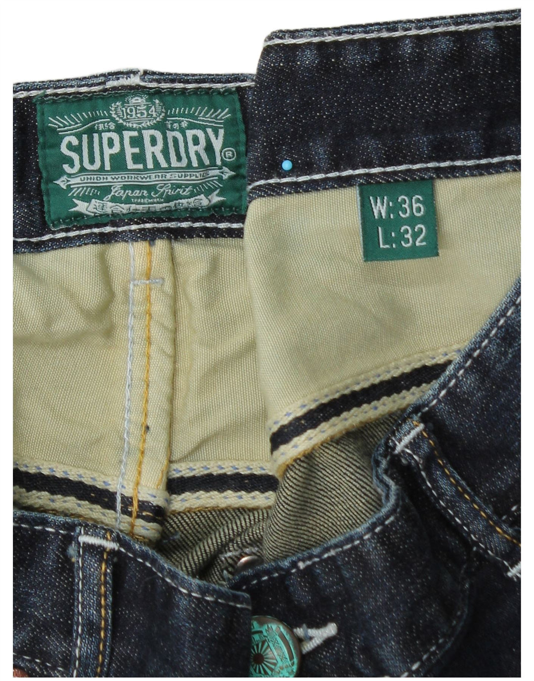 Blugi drepti pentru bărbați Superdry W36 L32 Bumbac albastru