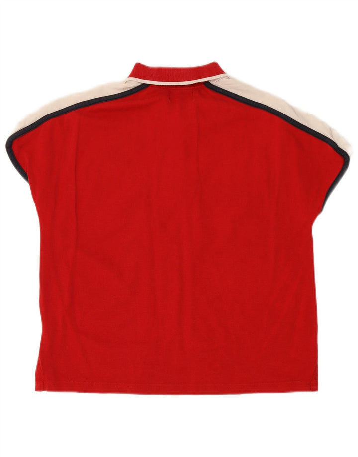 Tricou polo KAPPA pentru femei UK 10 Small Red Colorblock
