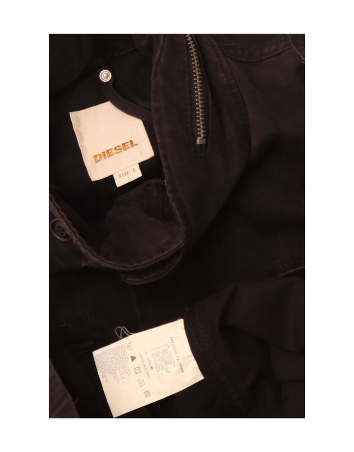 Jachetă militară pentru bărbați Diesel UK 40 mare, negru, bumbac